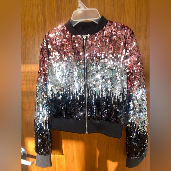 H&M Multicolor Sequin Bomber Jacket - Picture 3 of 6